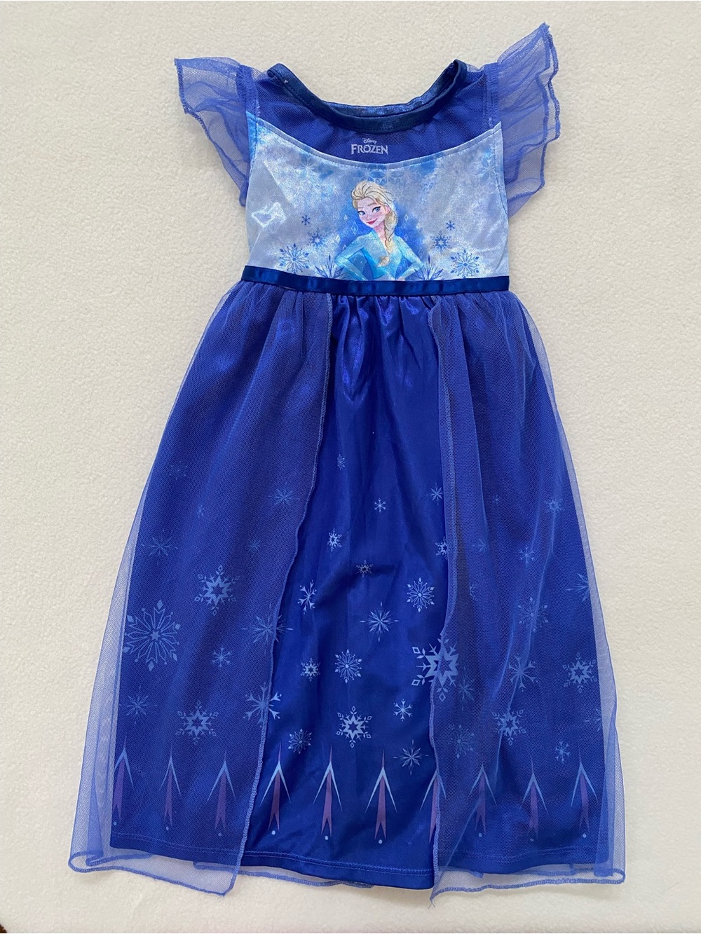 Disney Frozen Elsa 2T Blue Pajama Dress Short Sleeve Sleepwear Toddler Girl